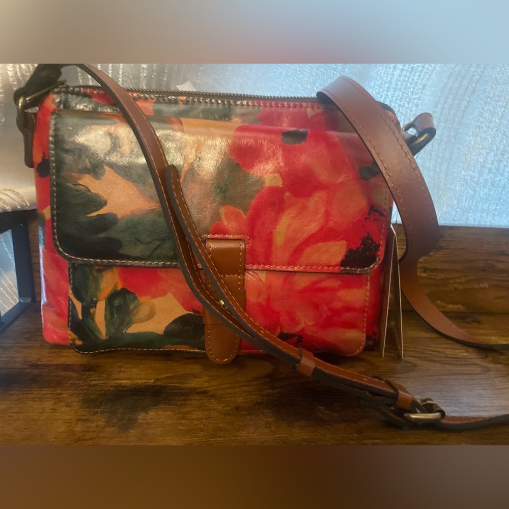 Floral Leather Crossbody Bag